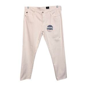 Adriano Goldschmied Cigarette Jeans Womens 33R White Denim The Prima Ankle NWT